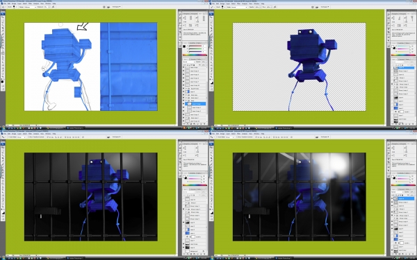 Creation of %robot% += %jail% = %sadness%: Step 1